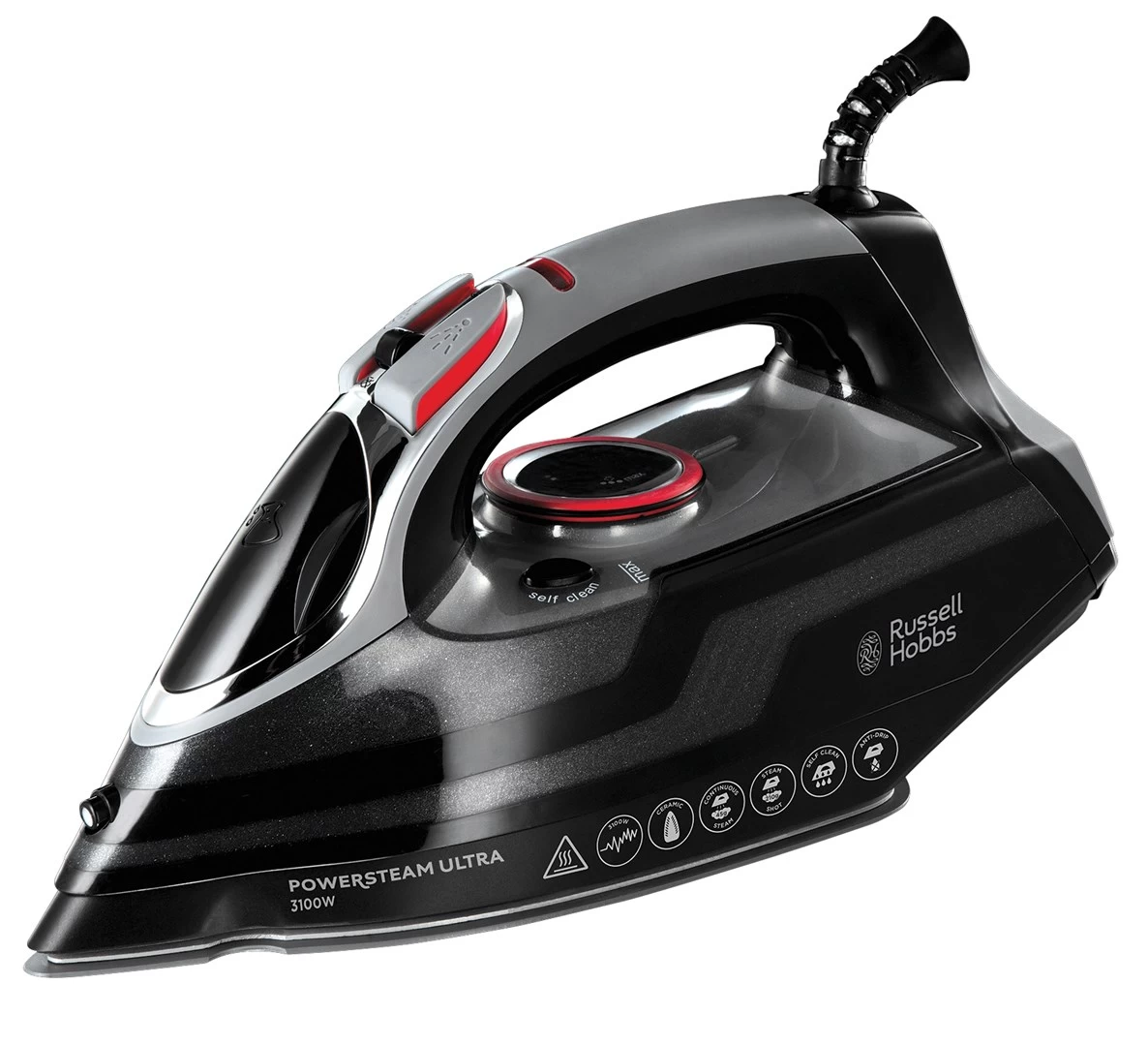 Russell Hobbs 20630-56 iron Dry &amp; Steam iron Ceramic soleplate 3100 W Black, Grey