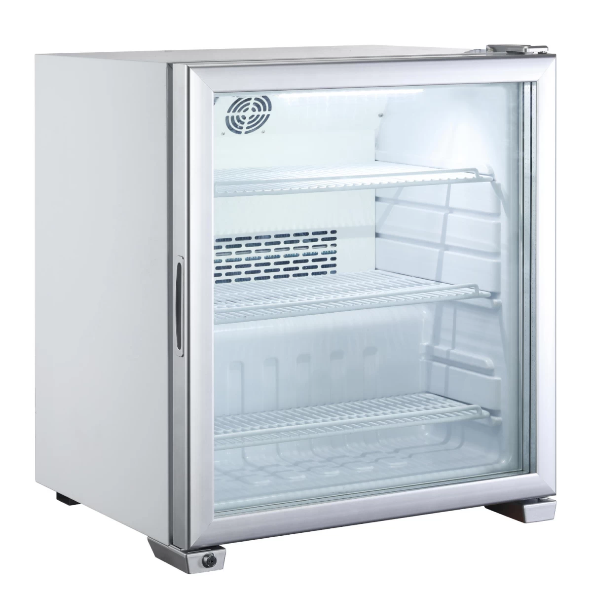 šaldiklio Spintelė Su Stiklinėmis Durelėmis, 3 Lentynos Iki -18c Led 90l