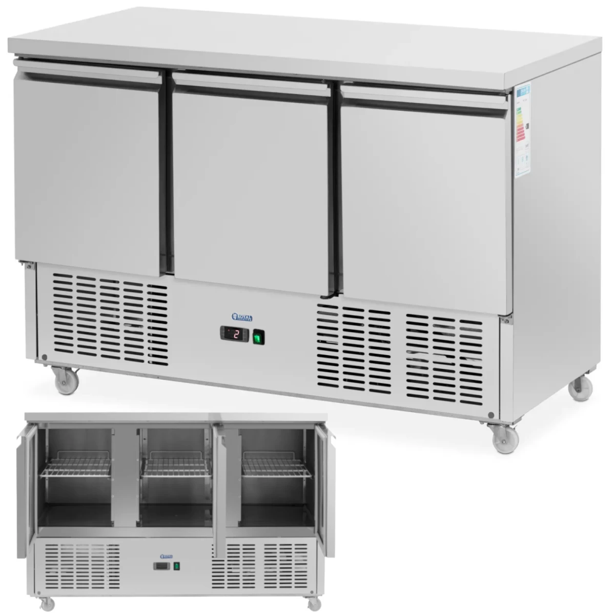 šaldomas Gastronomijos Stalas Ant Ratukų 3 Skyriai 360 L 137 X 70 X 95 Cm