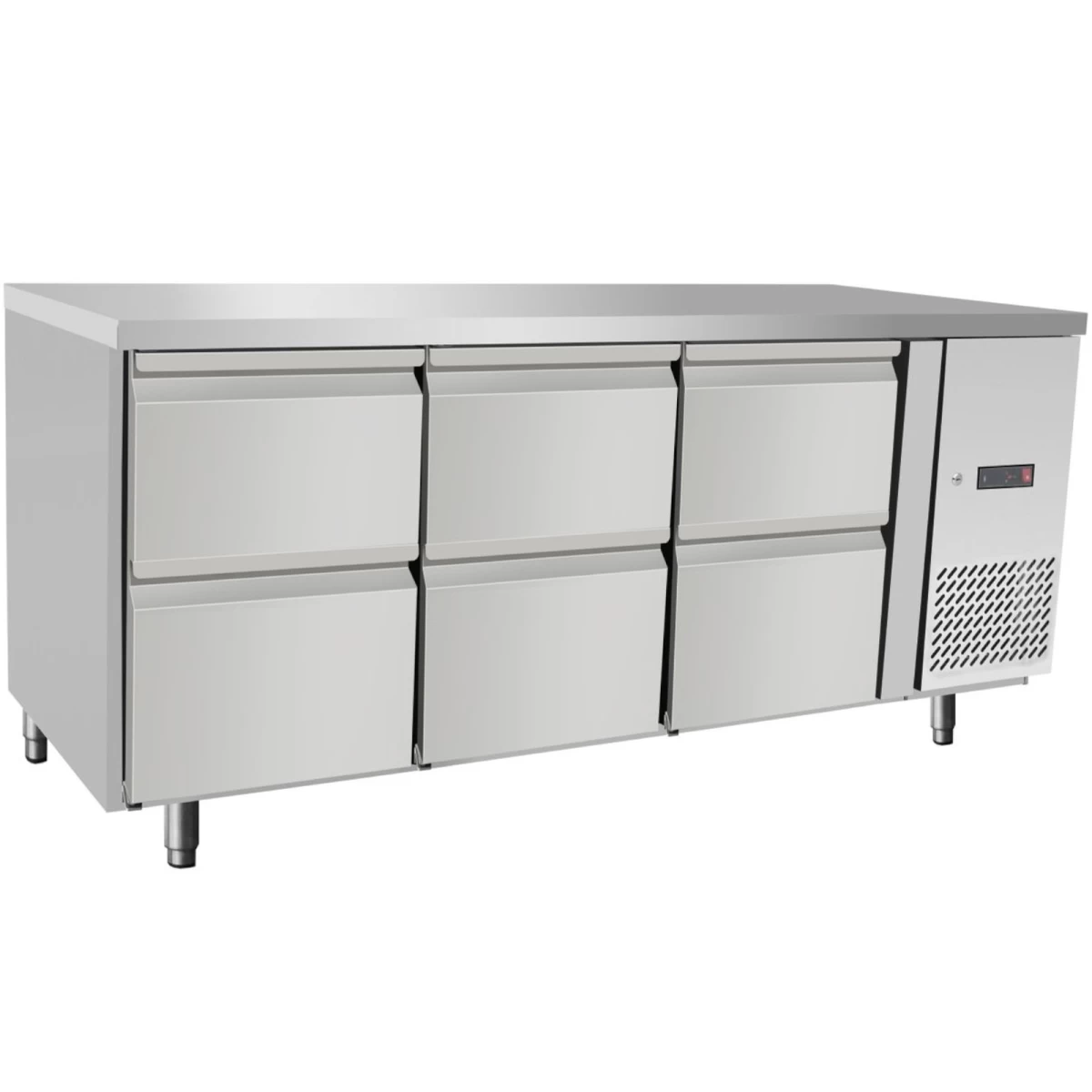 šaldomasis Gastronomijos Stalas Su 6 Stalčiais 420 L 400 W 1795x700x879 Mm