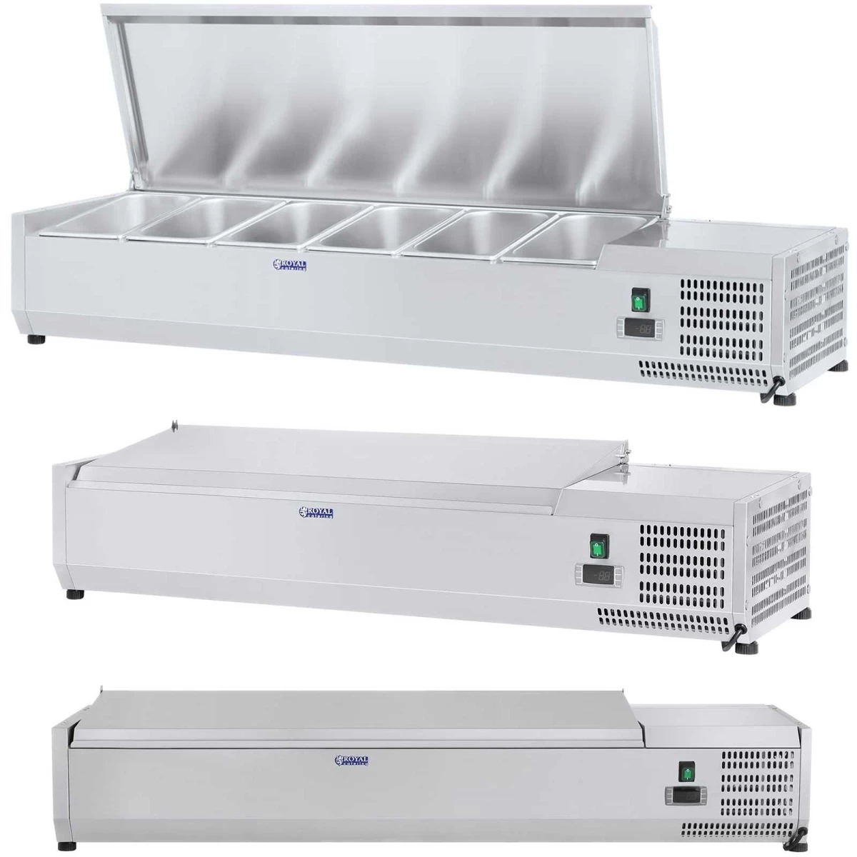 šaldymo Padėklas Su Plieniniu Dangčiu 5x Gn1/3 Ir 1x Gn1/2 150cm