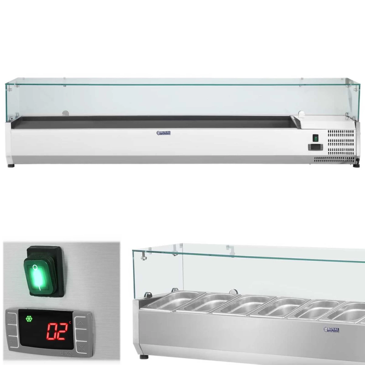 šaldymo Padėklas Su Stikliniu Dangčiu 9x Gn1/3 200cm
