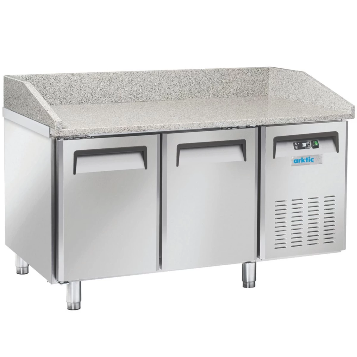 šaldytuvas Picų Stalas Su Granito Apvado Viršumi 2 Durys 128 L 210 W
