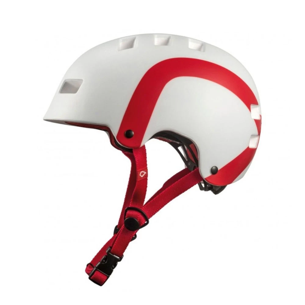 Šalmas HEBO Casco Bici Wheelie // dydis: 59-62 cm (balta/raudona)