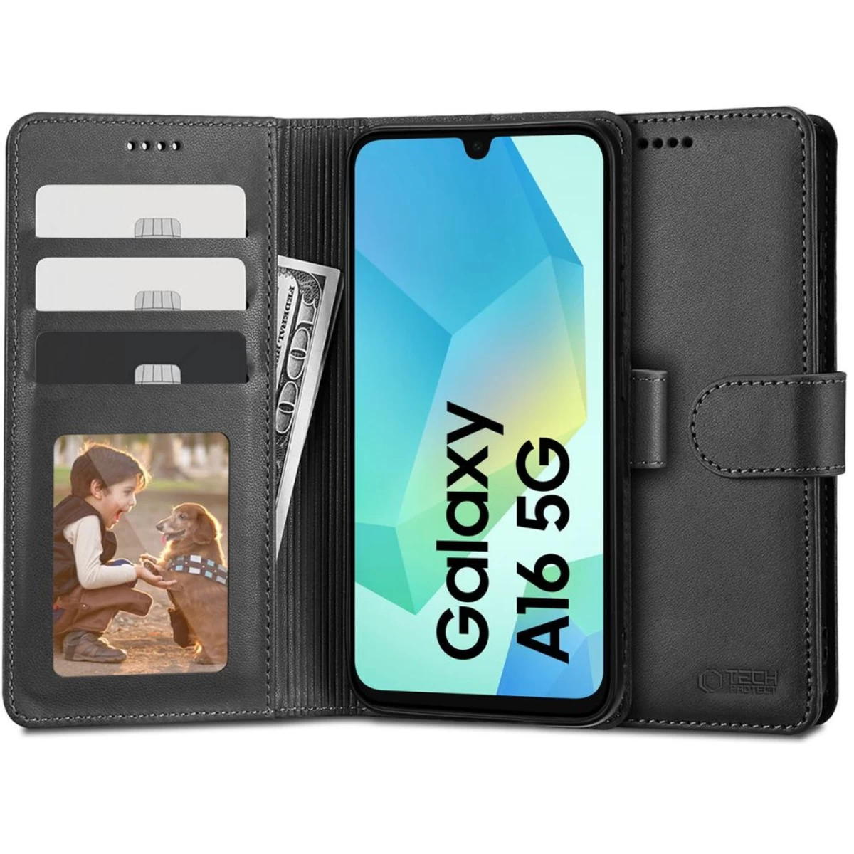 samsung Galaxy A16 4g / 5g Piniginės Dangtelis - Juodas