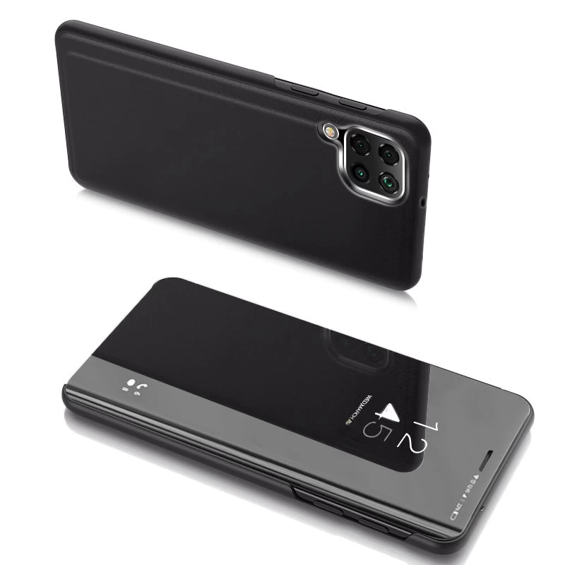 samsung Galaxy A22 4g Clear View Case Apverčiamasis Dėklas - Juodas