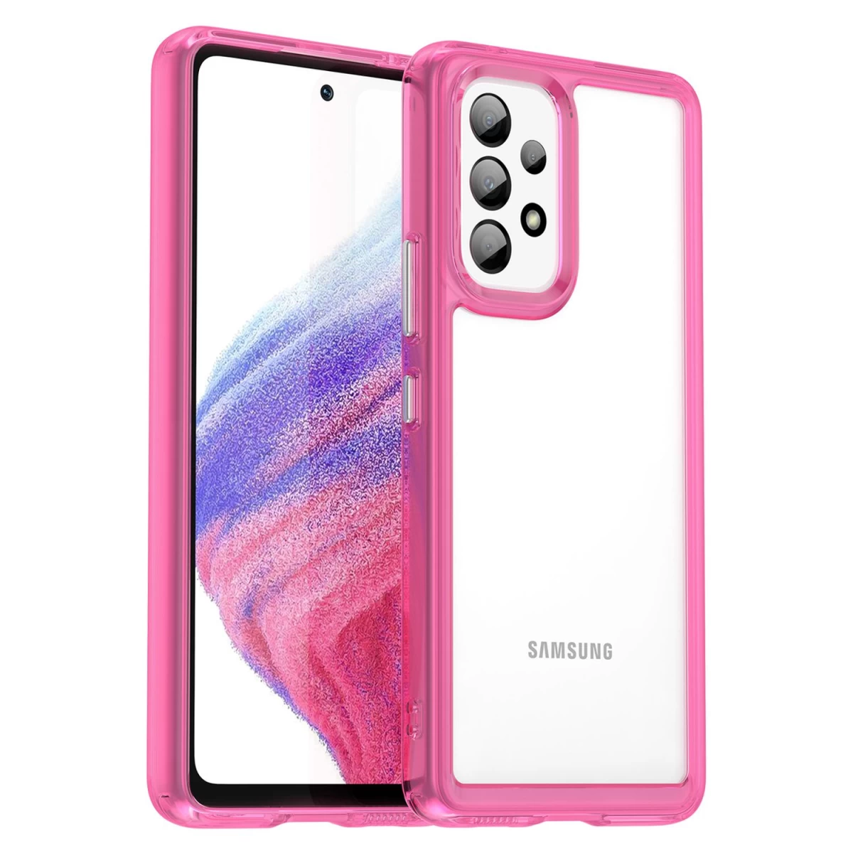 samsung Galaxy A53 5g Korpusas Su Lanksčiu Rėmeliu, Rožinės Spalvos
