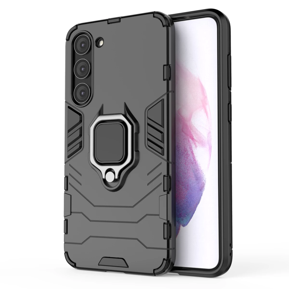 Samsung Galaxy S23+ šarvuotas Dėklas Su Magnetiniu Laikikliu, Skirtas Samsung Galaxy S23+, Juodas Samsung Galaxy S23+ šarvuotas Dėklas Su Magnetiniu Laikikliu, Skirtas Samsung Galaxy S23+, Juodas