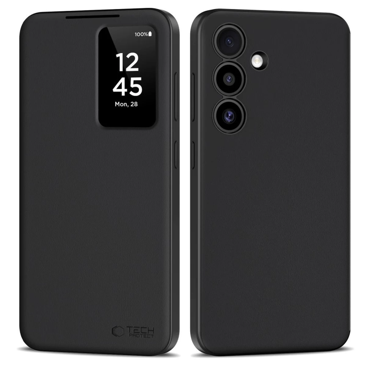 samsung Galaxy S25 Išmaniosios Piniginės Dėklas - Matinės Juodos Spalvos
