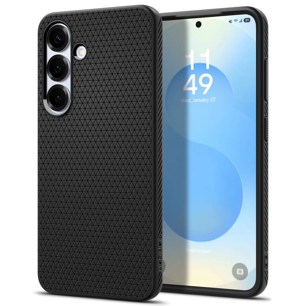 samsung Galaxy S25 Liquid Air Dėklas - Matinės Juodos Spalvos