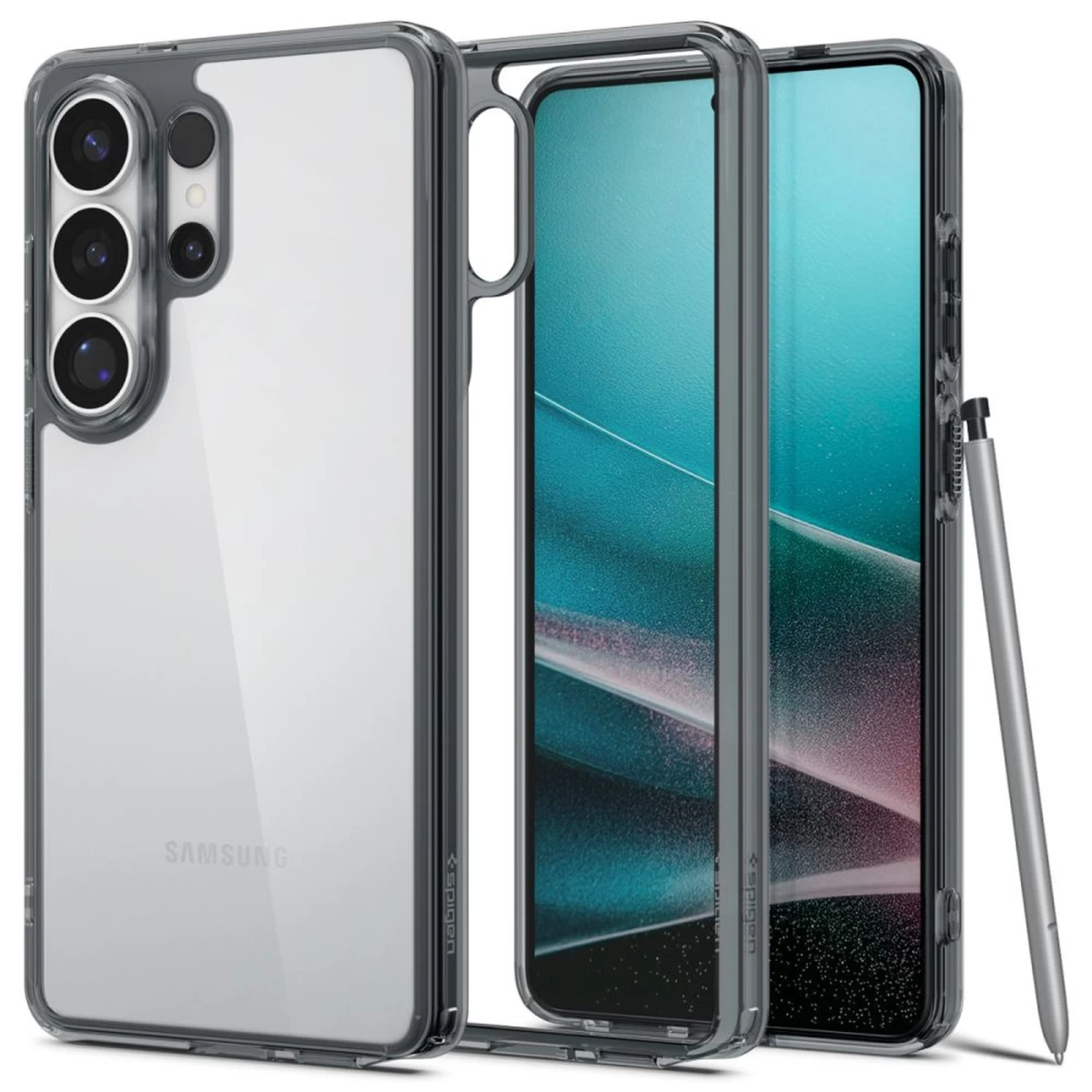 samsung Galaxy S26 Ultra Hybrid Dėklo Dangtelis - Skaidrus-juodas