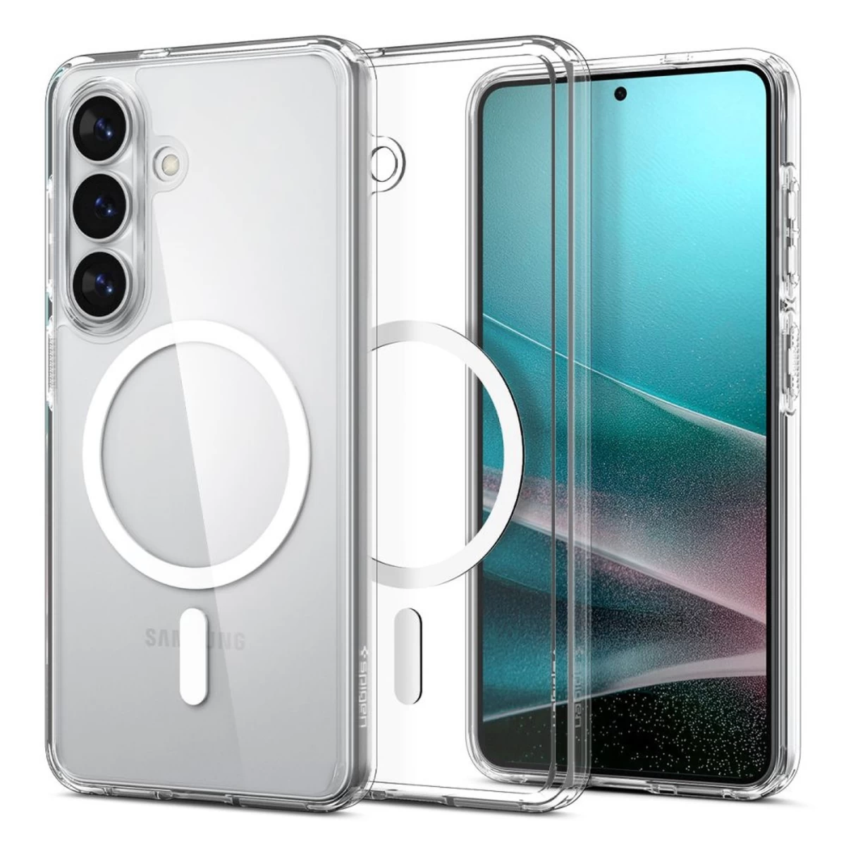samsung Galaxy S26+ Ultra Hybrid Magsafe Dėklas - Skaidrus Ir Baltas
