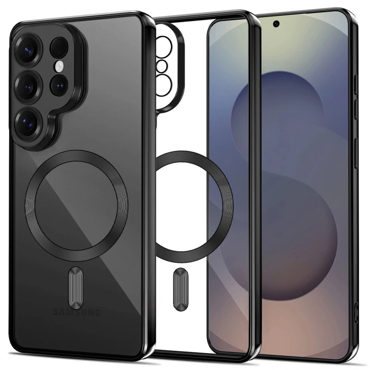 samsung Galaxy S26 Ultra Magflex Dėklas - Skaidrus-juodas