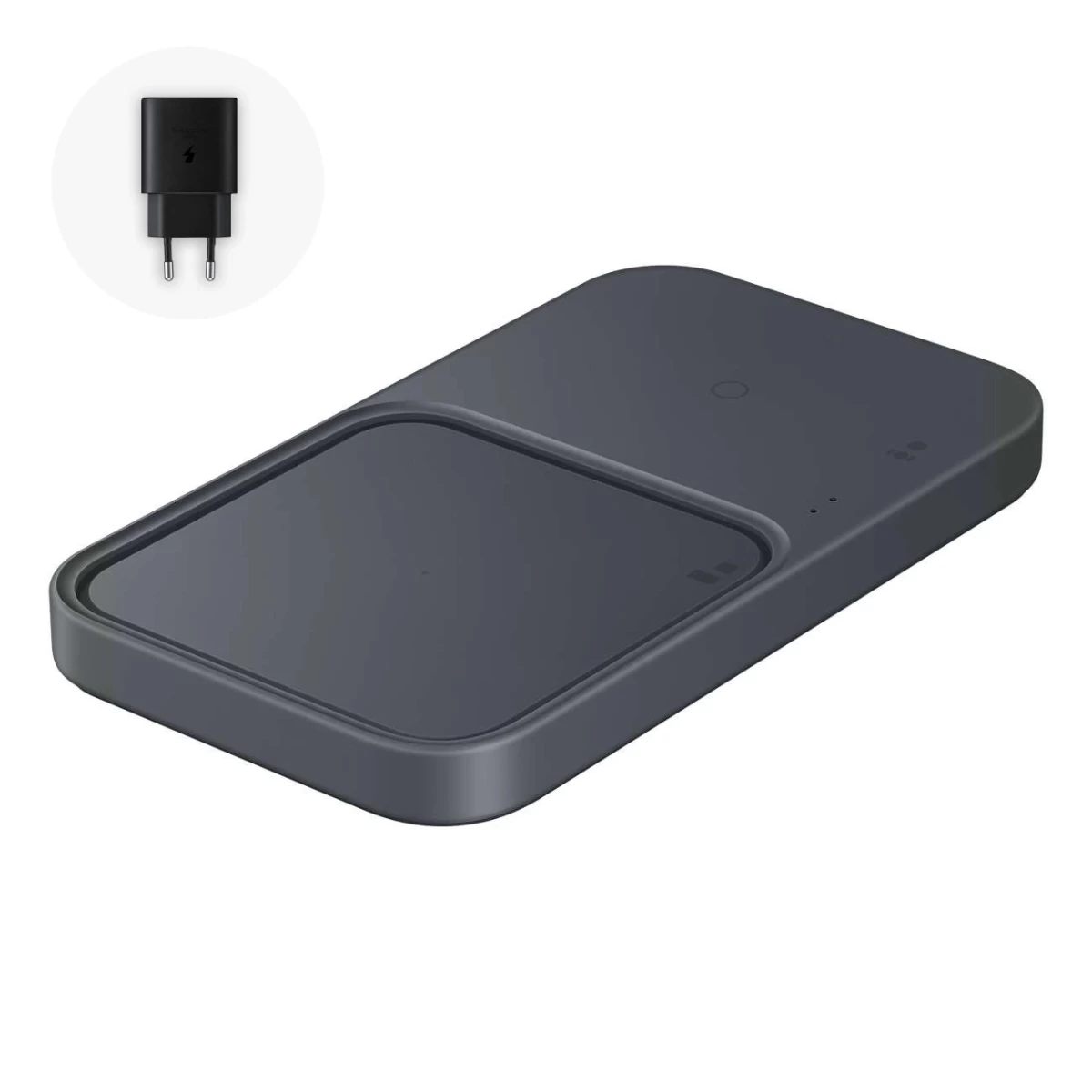 samsung Indukcinis įkroviklis 15 W - Juodas + Tinklo įkroviklis + Laidas