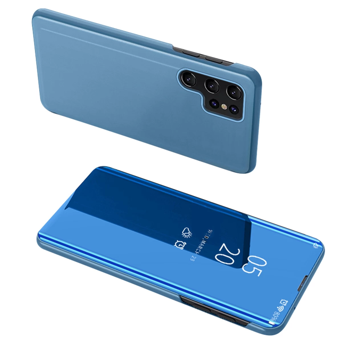 „samsung S24 Ultra“ Dėklas Su Atverčiamu Dangteliu „clear View Case“ – Mėlynas