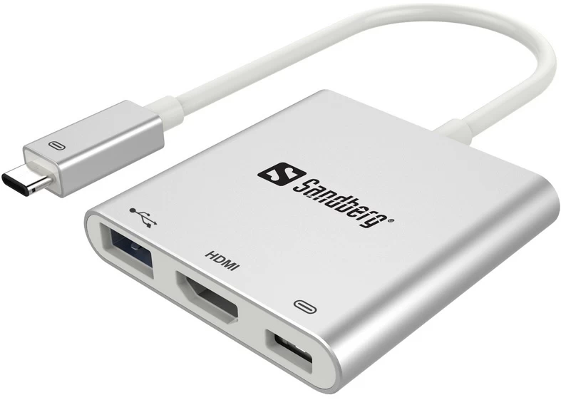 Sandberg Usb-c Mini Dokas Hdmi+usb 136-00 (sidabrinis / C Tipo Usb )
