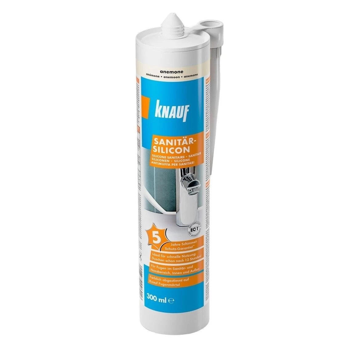 Sanitarinis silikonas KNAUF Transparent, 300ml Sanitarinis silikonas KNAUF Transparent, 300ml