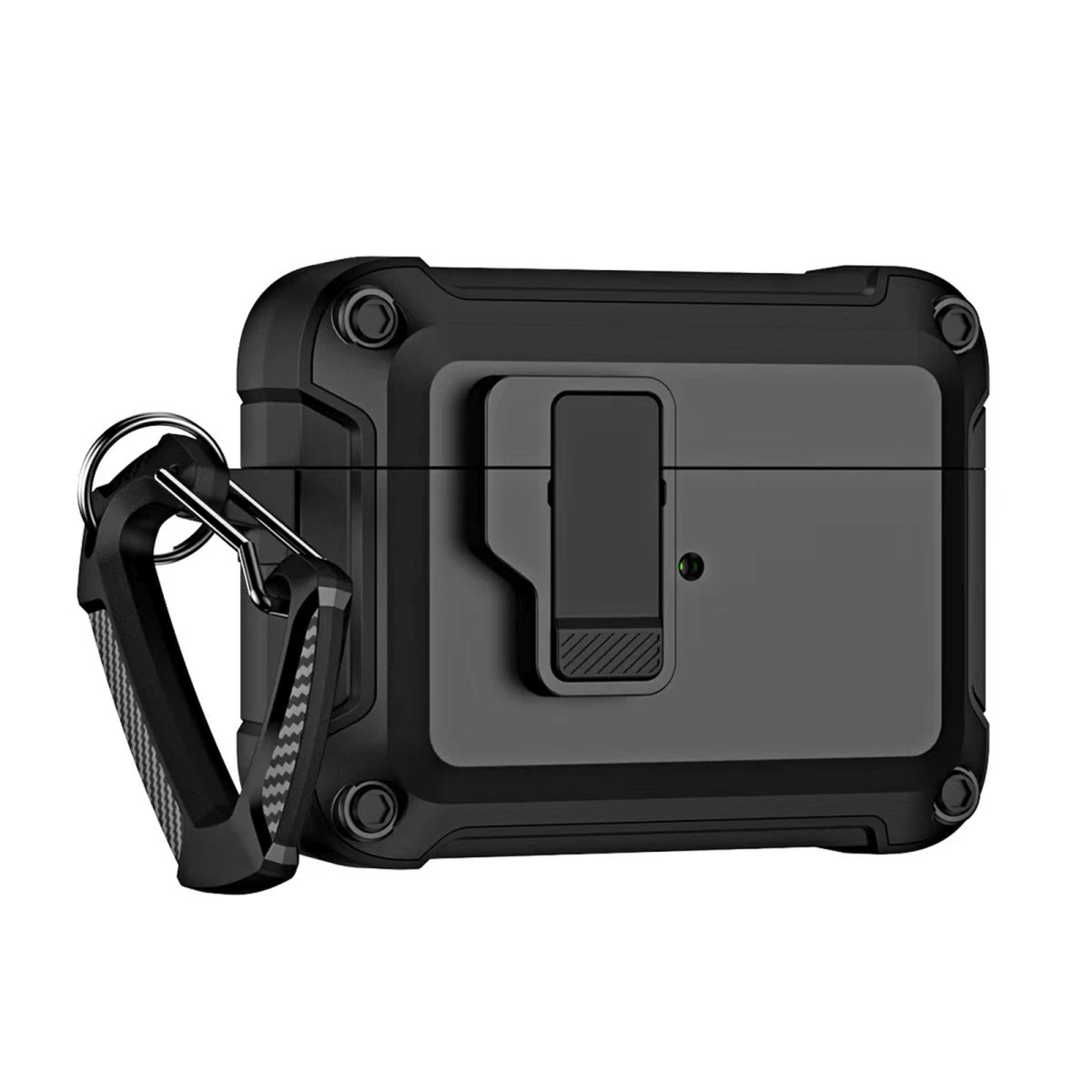 šarvuotas airpods 4 Dėklas Su Užtrauktuku - Juodas