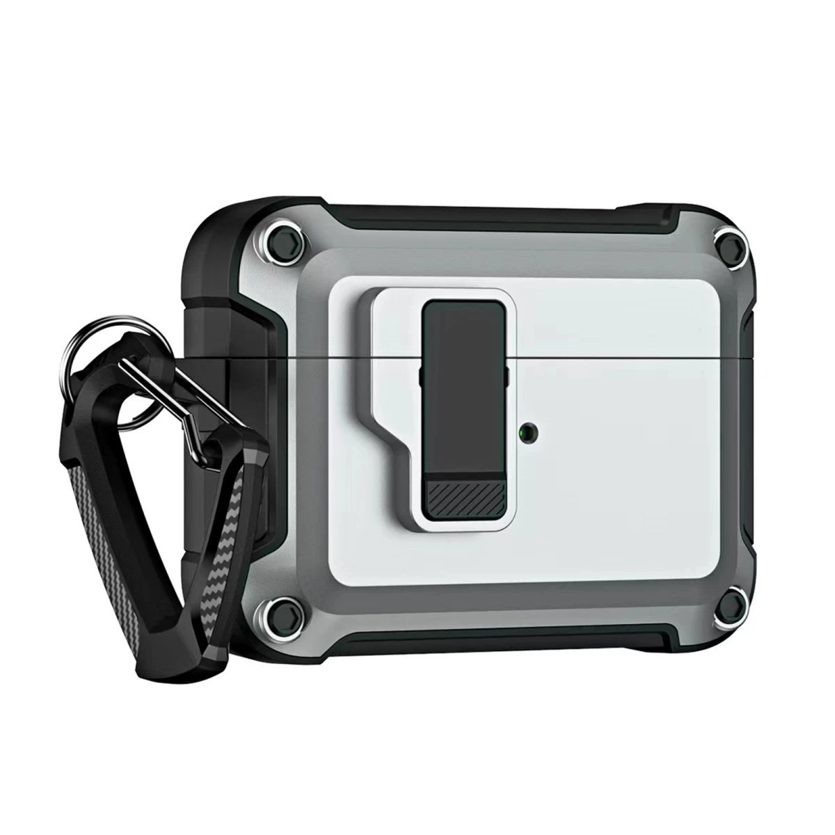 šarvuotas airpods 4 Dėklas Su Užtrauktuku - Pilkas