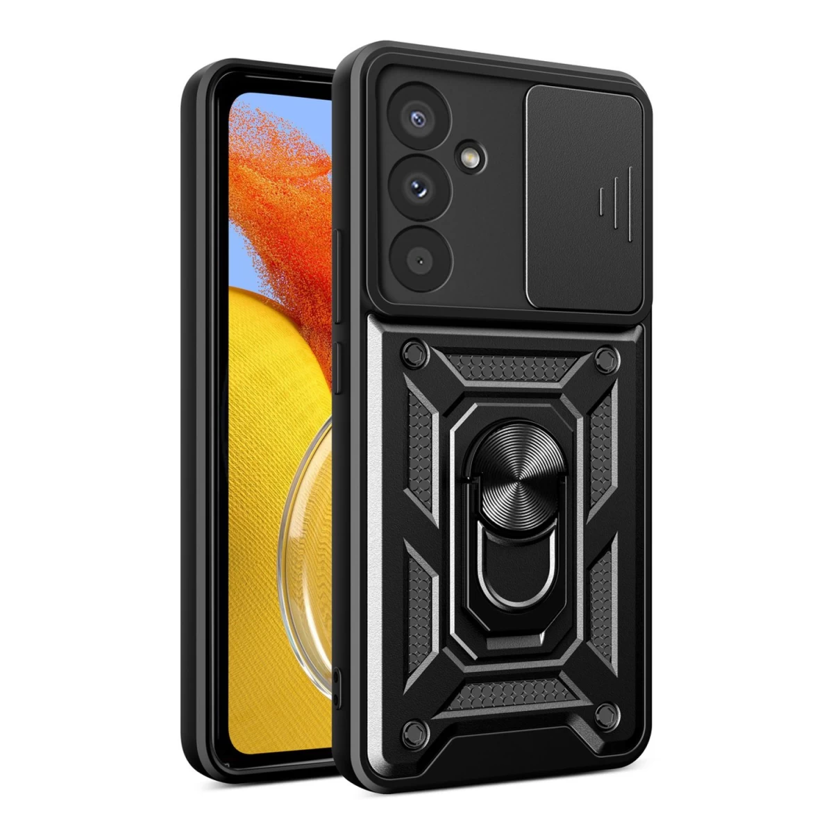 šarvuotas Dėklas Hybrid Armor Camshield Samsung M14 Su Kameros Dangteliu - Juodas