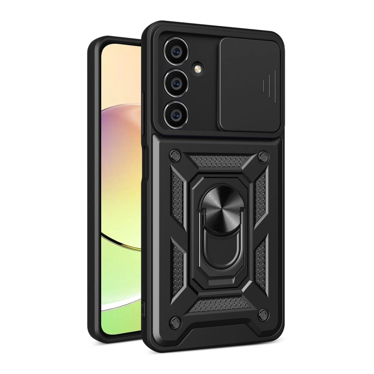šarvuotas Dėklas Hybrid Armor Camshield, Skirtas Samsung S23 Fe Su Kameros Dangteliu - Juodas