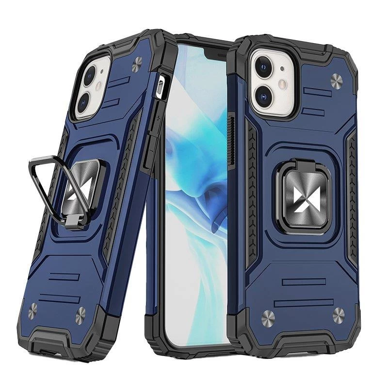 šarvuotas Dėklas iphone 14 Plus Su Magnetiniu Laikikliu Ring Armor Blue
