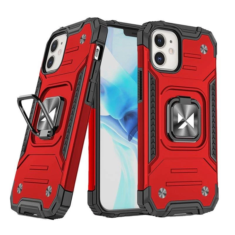 šarvuotas Dėklas iphone 14 Plus Su Magnetiniu Laikikliu Ring Armor Red