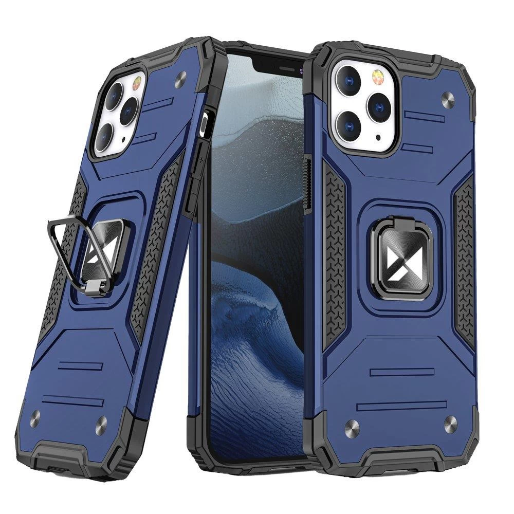 šarvuotas Dėklas + Magnetinis Laikiklis Iphone 13 Pro Max Ring Armor Blue