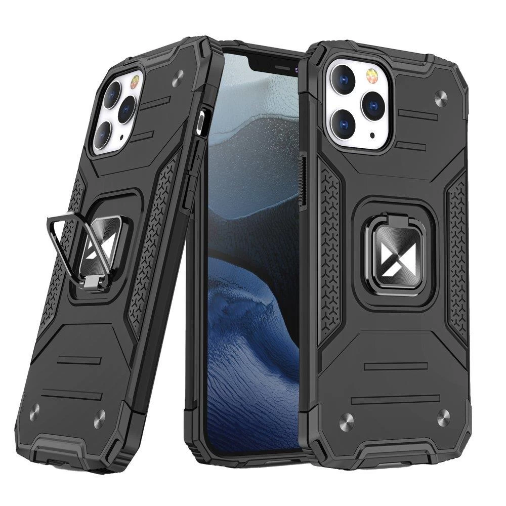 šarvuotas Dėklas + Magnetinis Laikiklis Iphone 13 Ring Armor Juodas