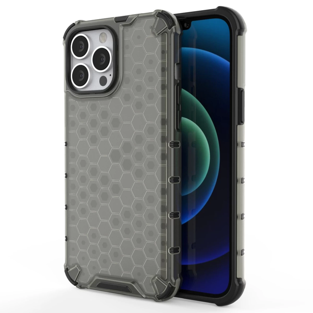 šarvuotas Dėklas Su Geliniu Rėmeliu iphone 13 Pro Max Juodas