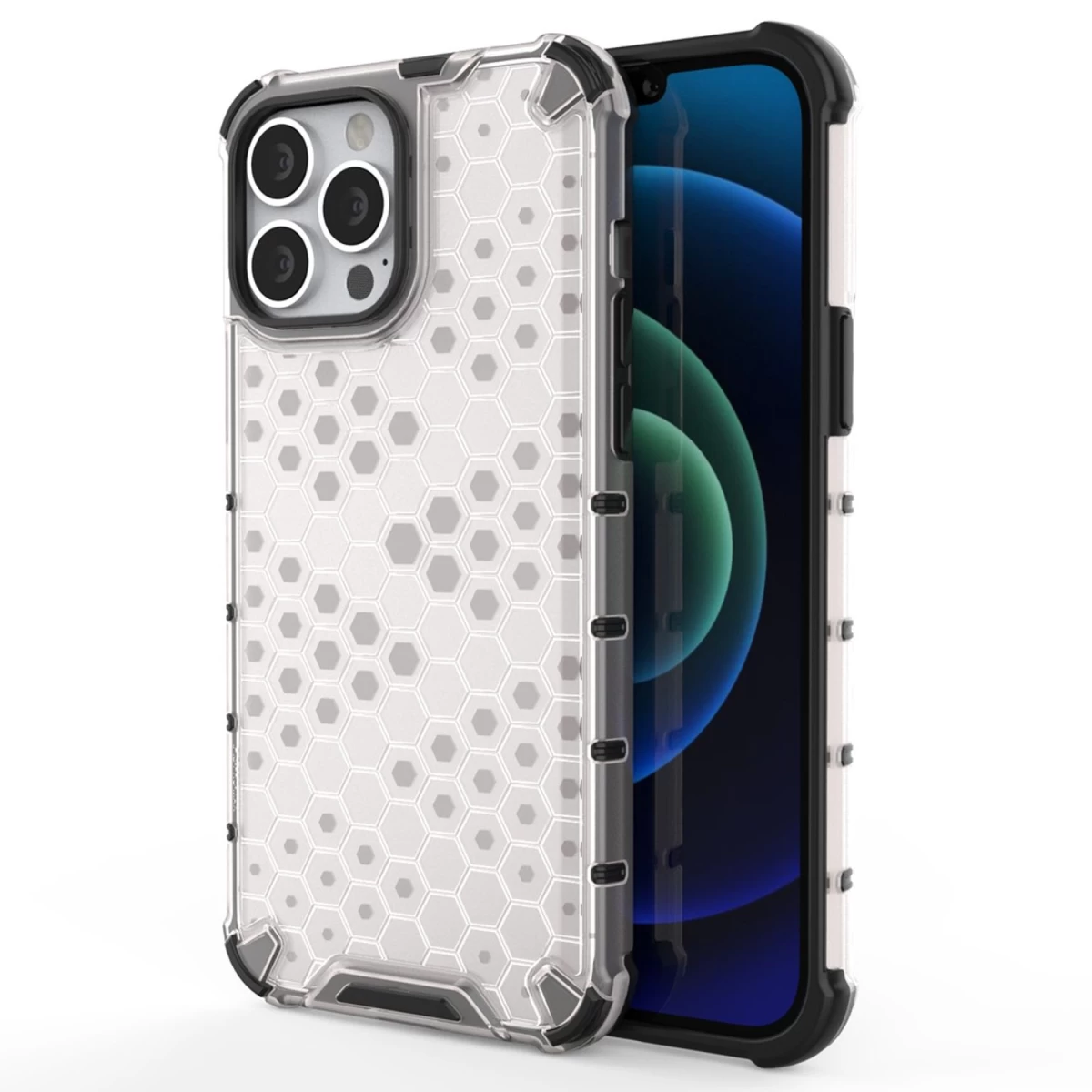 šarvuotas Dėklas Su Geliniu Rėmeliu iphone 13 Pro Max Skaidrus