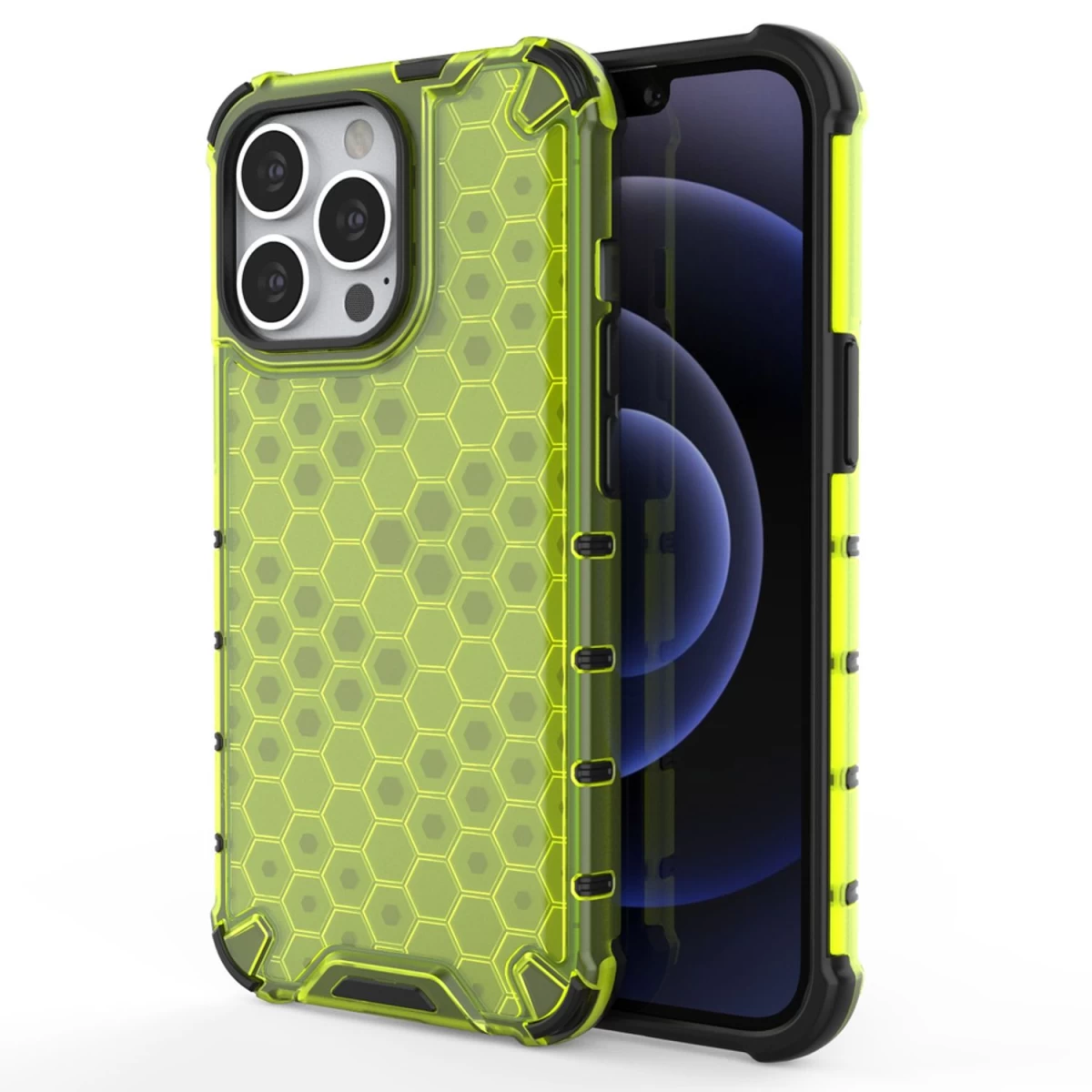 šarvuotas Dėklas Su Geliniu Rėmeliu iphone 13 Pro, žalias