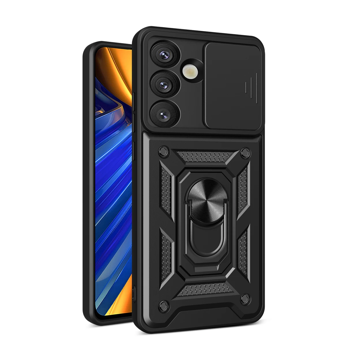 šarvuotas Dėklas Su Kameros Dangtelio Stovu, Skirtas oneplus Ace Pro 5g / 10t 5g Hybrid Armor Camshield - Juodas