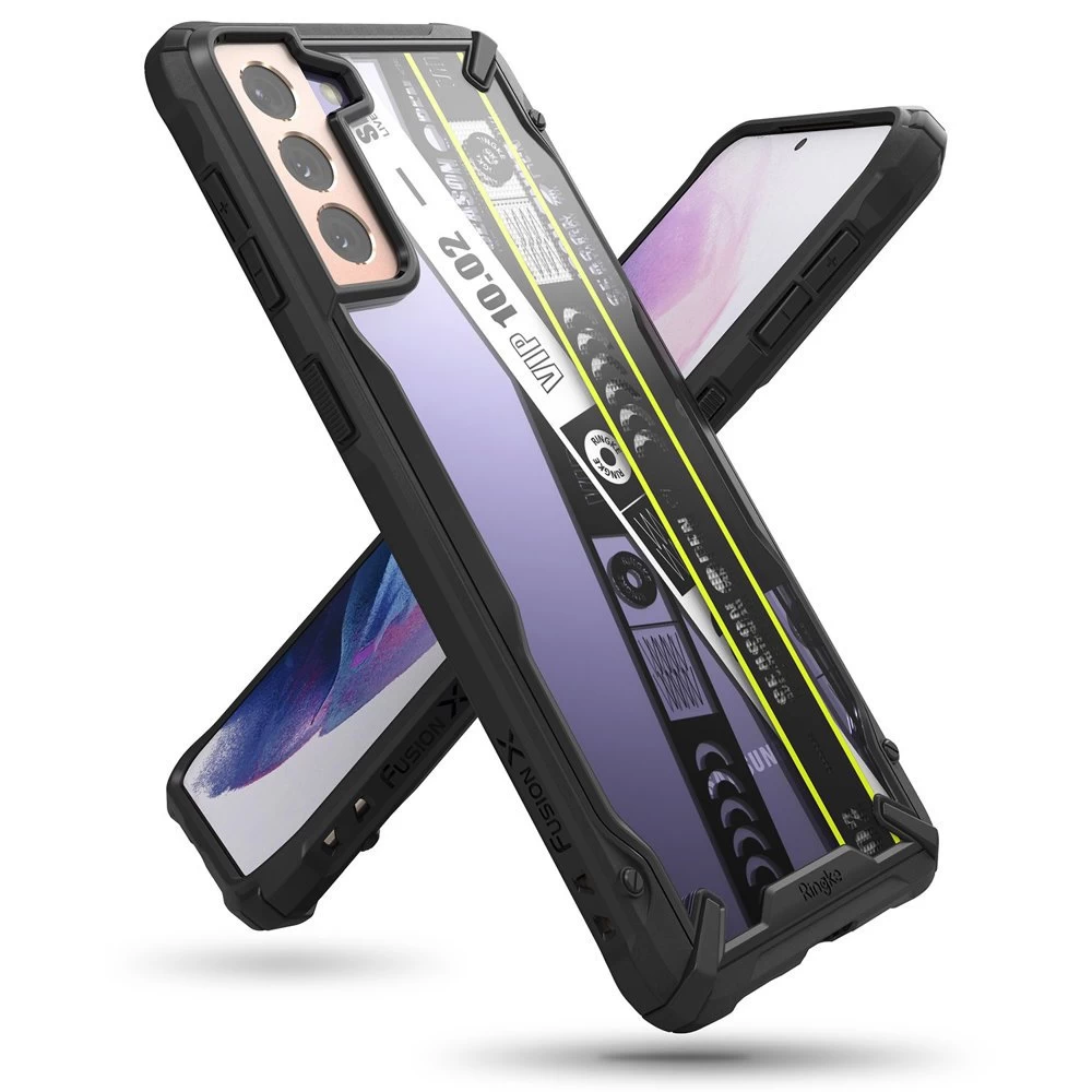 šarvuotas Dėklas Su Rėmeliu Galaxy S21+ 5g Fusion X Design Ticket Band Juodas