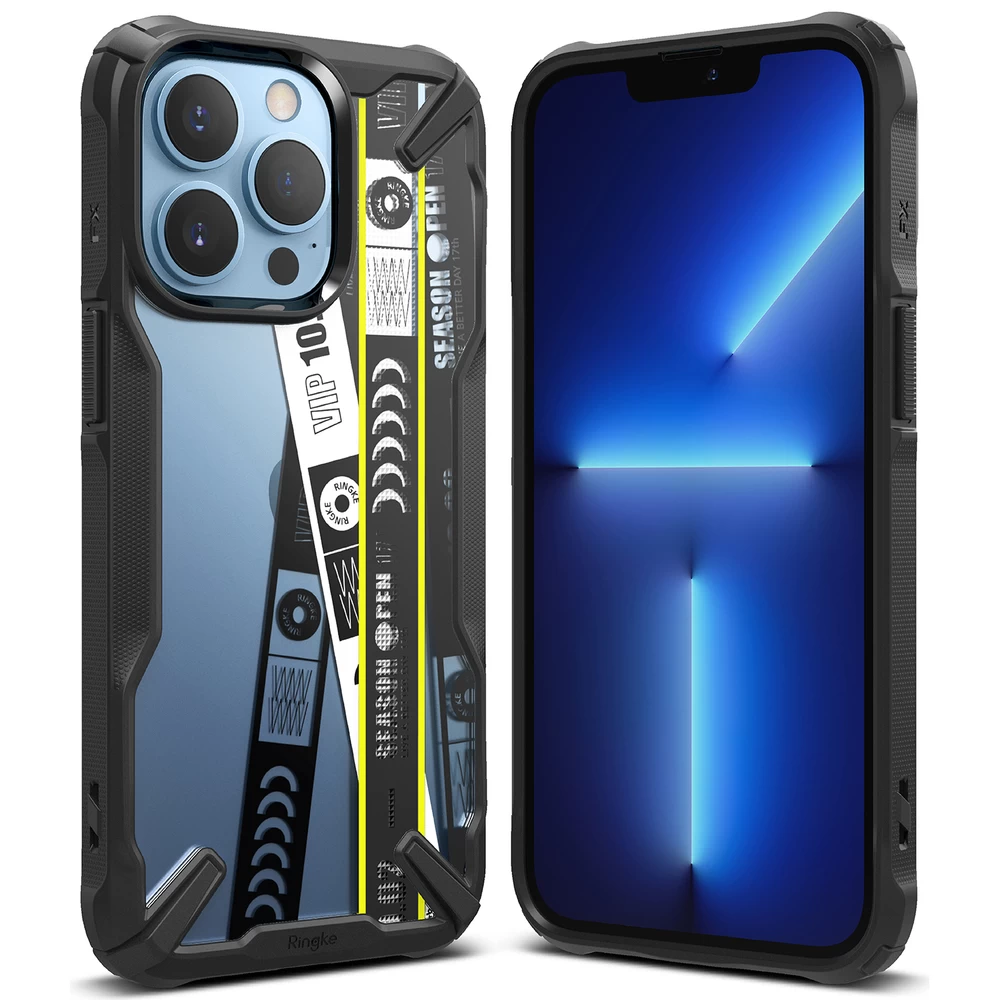 šarvuotas Dėklas Su Rėmeliu iphone 13 Pro Max Fusion X Design Ticket Band Juodas
