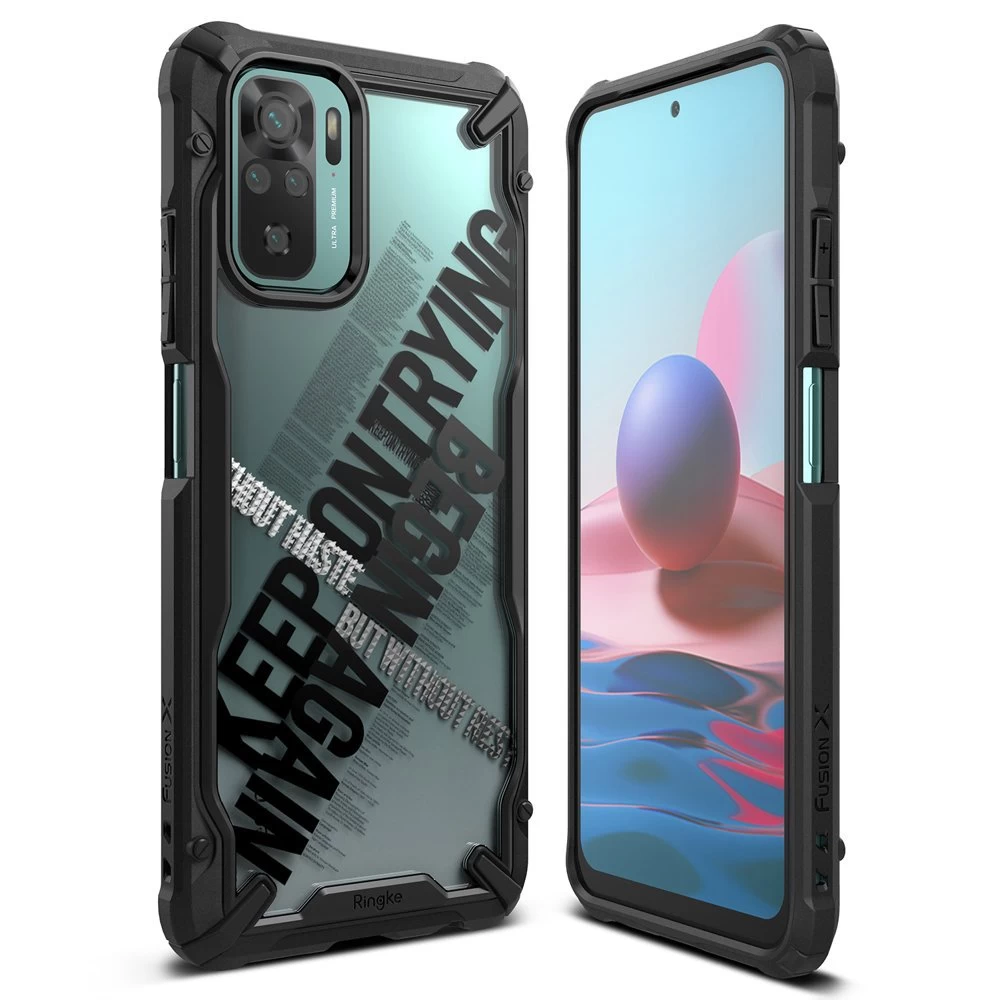 šarvuotas Dėklas Su Rėmeliu Xiaomi Redmi Note 10 / 10s Fusion X Design Cross Juodas
