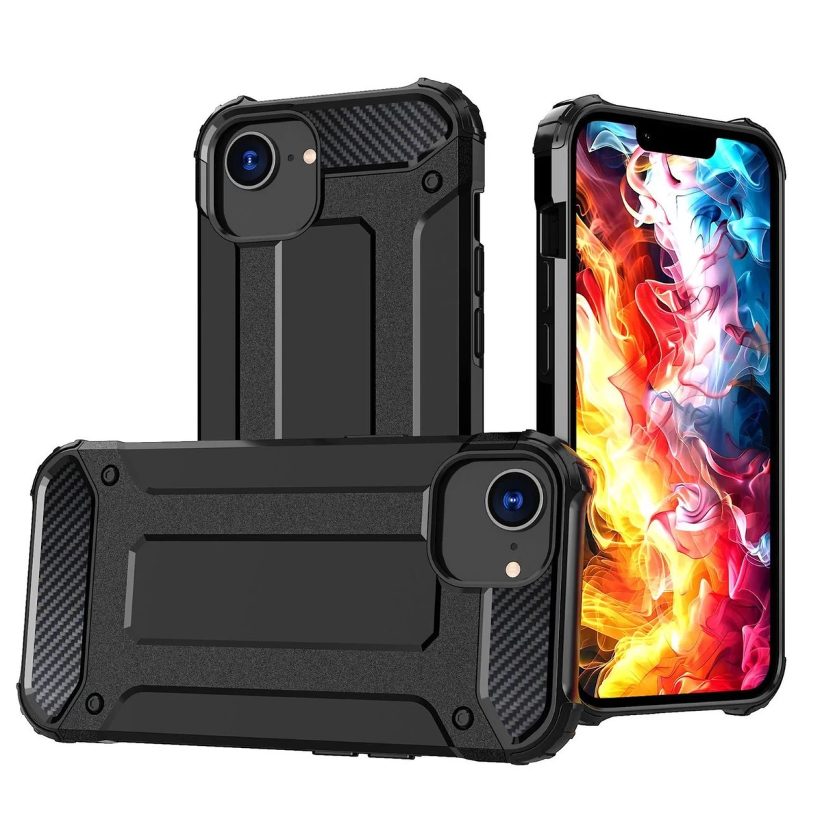 šarvuotas Hibridinis Dėklas iphone 16e Hybrid Armor - Juodas