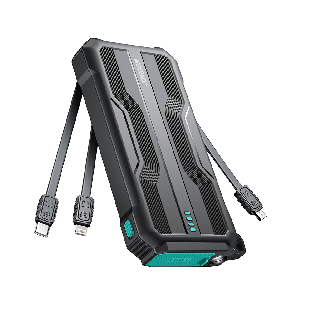 šarvuotas Lauko Maitinimo Bankas 10000 Mah Su Usb-c Microusb Lightning Laidais Ir žibintuvėliu - Juodas šarvuotas Lauko Maitinimo Bankas 10000 Mah Su Usb-c Microusb Lightning Laidais Ir žibintuvėliu - Juodas