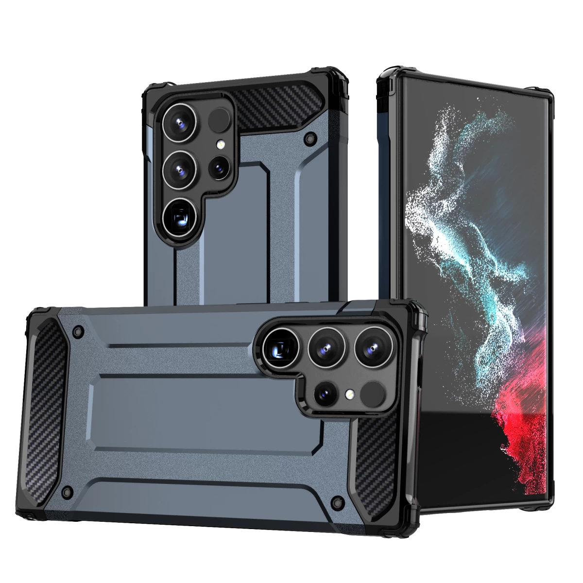 šarvuotas Sustiprintas Dėklas Samsung Galaxy S24 Ultra Hybrid Armor Blue
