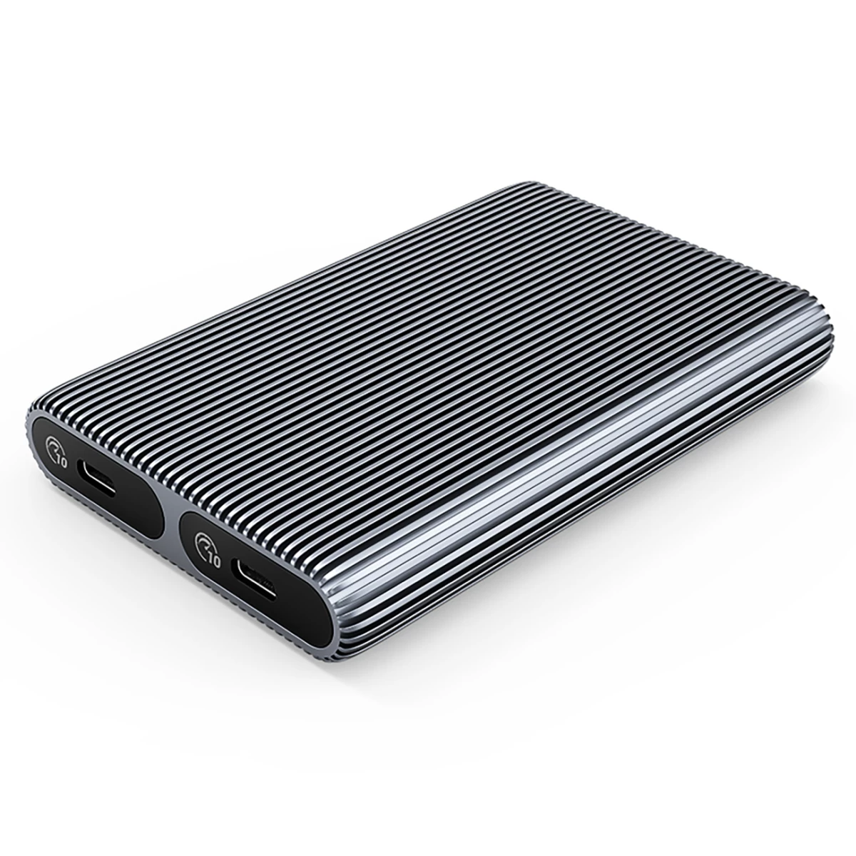 šasi Korpusas Am2c3-2n, Skirtas Dviem M.2 Nvme Usb-c 10 Gb/s Diskams - Pilkas