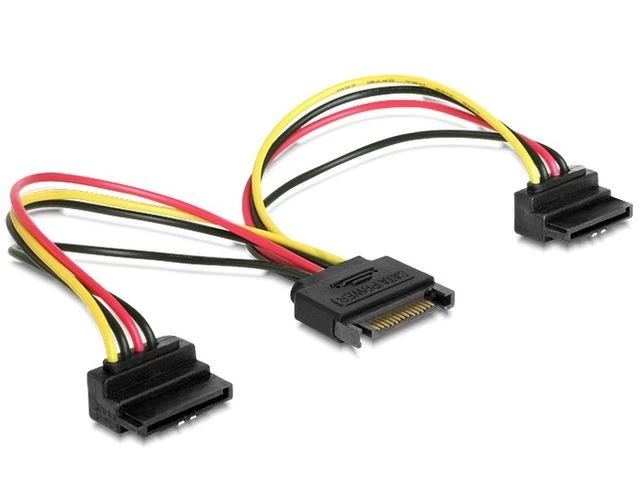 Sata power cable Sata-&gt;  &gt;2xSATA angled 15cm