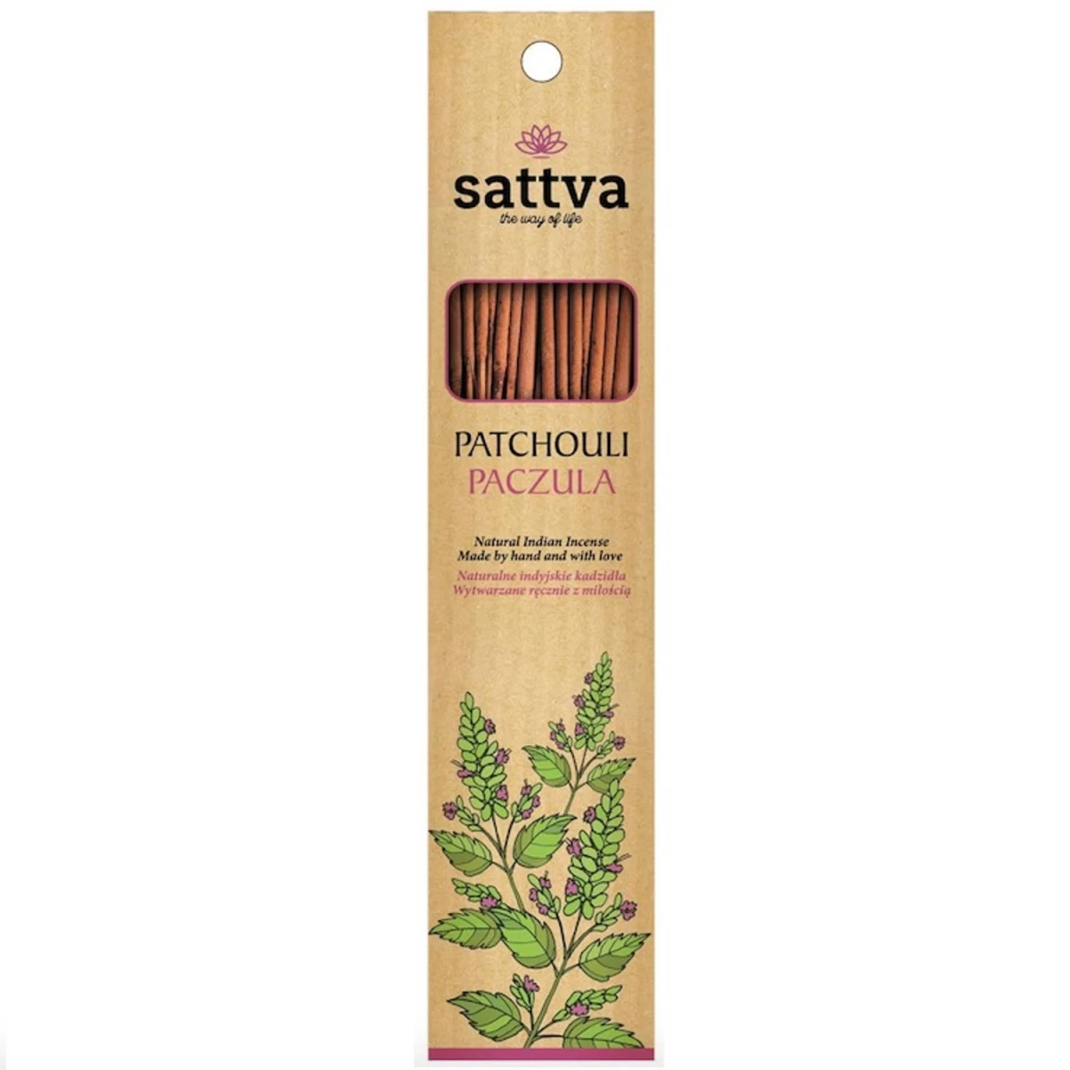 Sattva Natural Indian Incense Patchouli, 15 Lazdelių.