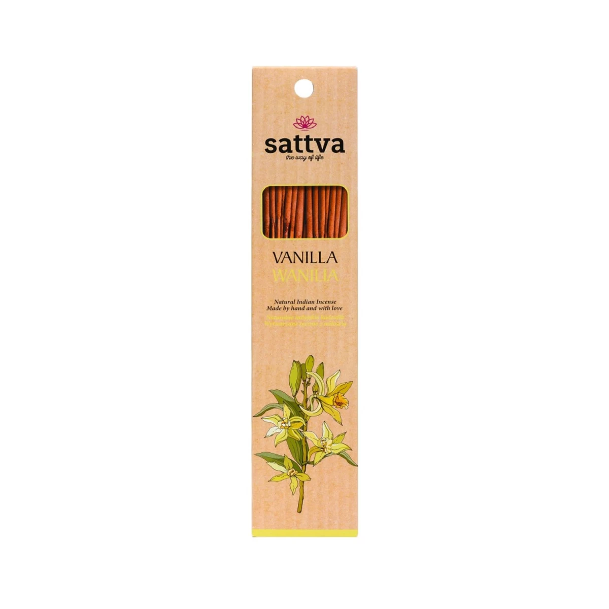 Sattva Natural Indian Incense Vanilla, 15 Lazdelių.