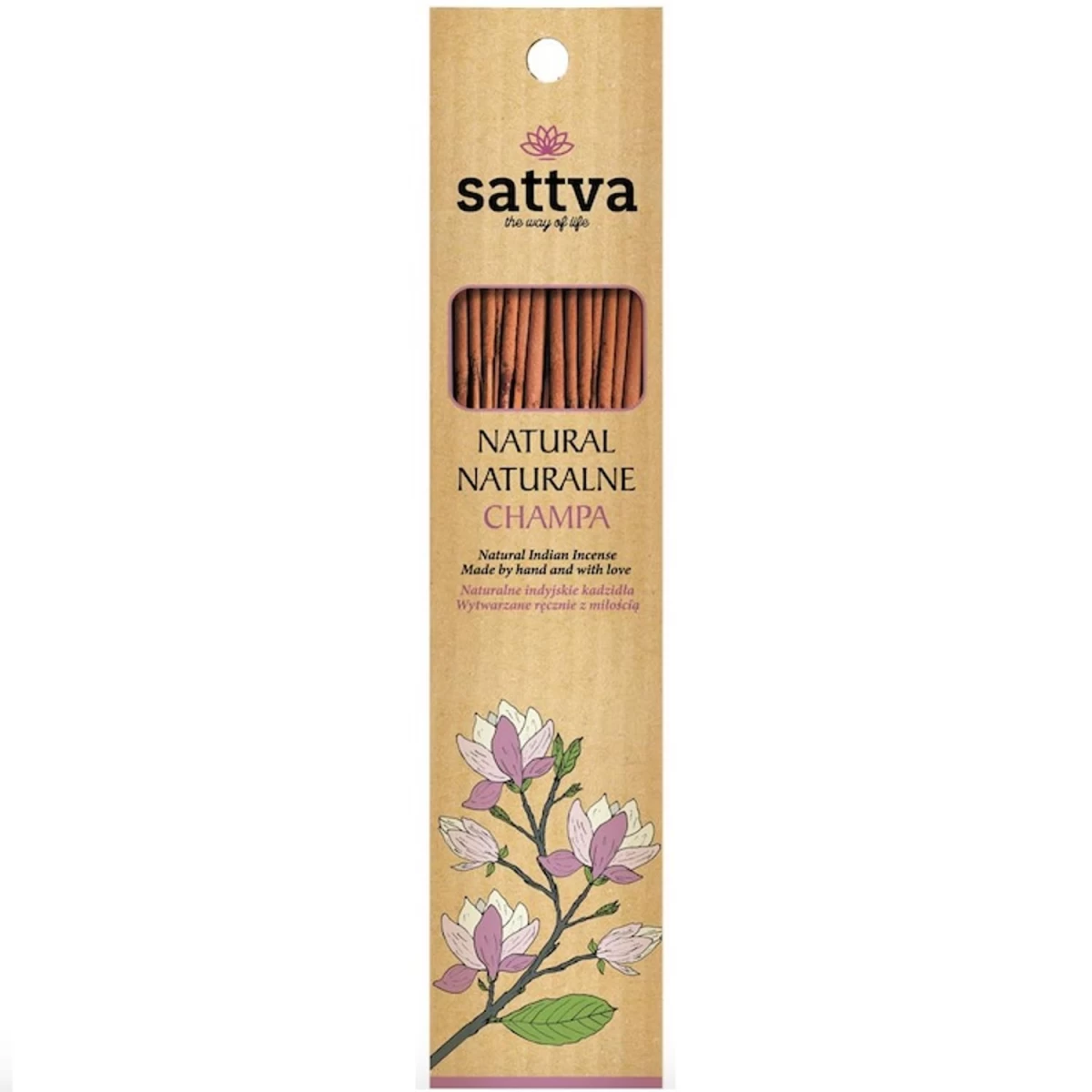 Sattva Natūralūs Indiški Smilkalai Natural Champa Incense Sticks, 15 Vnt.