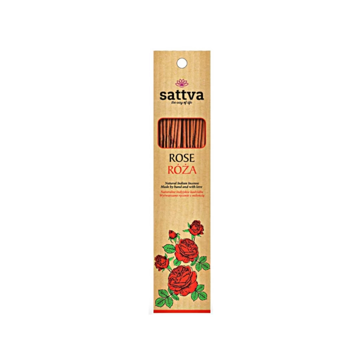 Sattva Natūralūs Indiški Smilkalai rose, 15 Lazdelių.