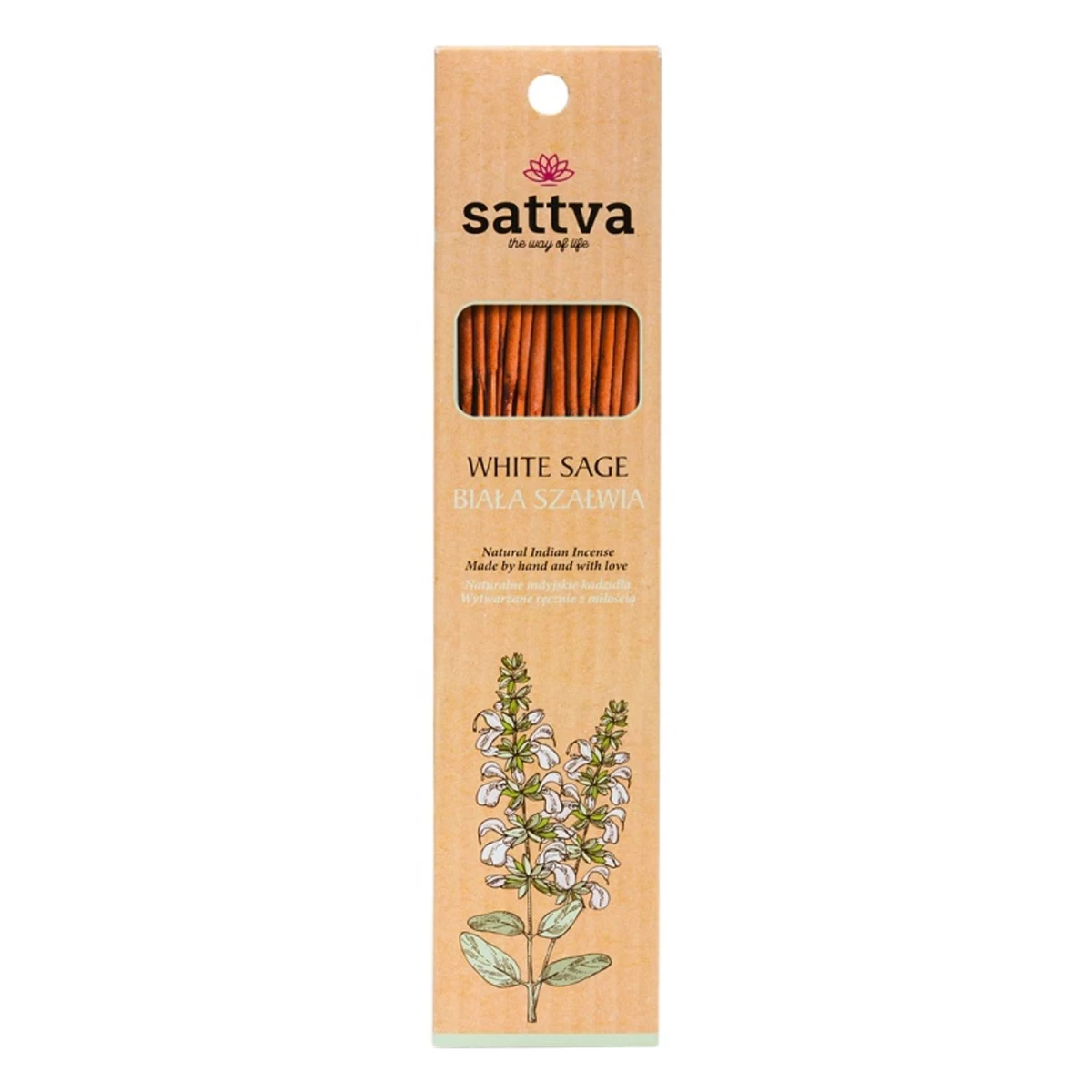 Sattva Natūralūs Indiški Smilkalai white Sage, 15 Lazdelių.