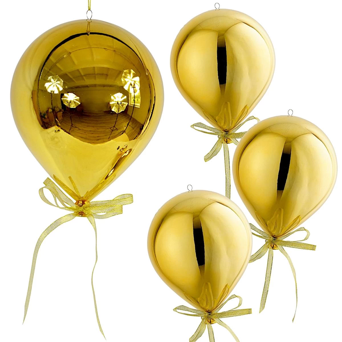 Saugus Plastikinis Eglės Kamuolys „balonas“, Skersmuo 15 Cm – Auksinis