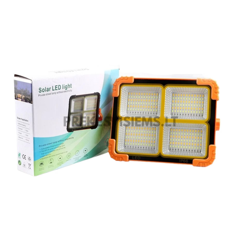 Saulės energija maitinamas 60W LED prožektorius