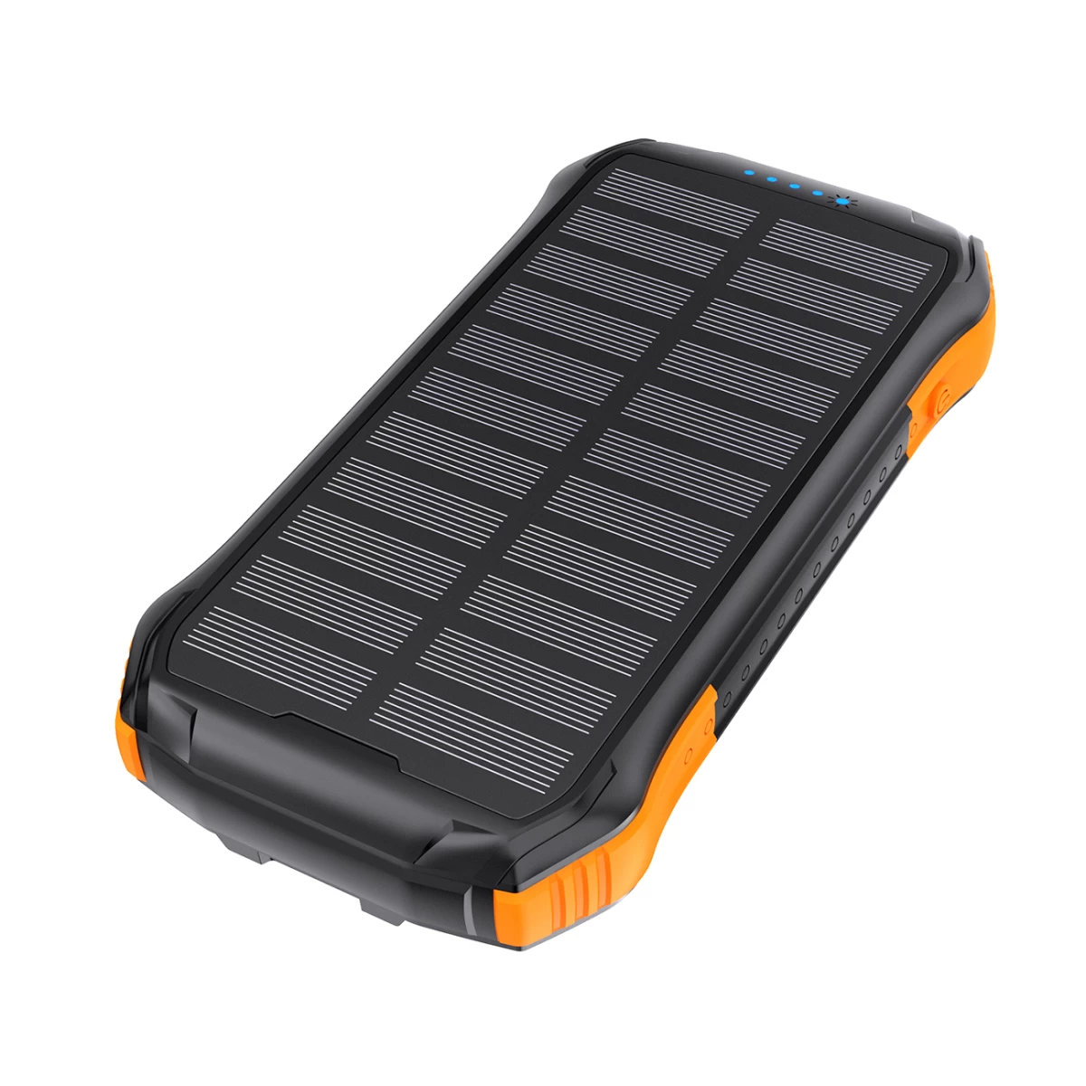 Saulės įkroviklis powerbank 10000 Mah 2x Usb-a - Juodos Ir Oranžinės Spalvos