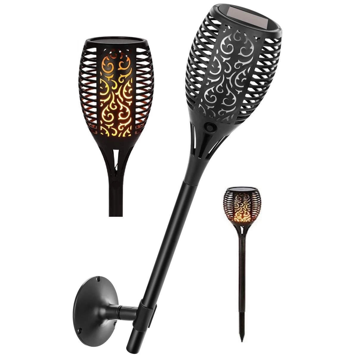 Saulės Toršeras Lempa šokančios Liepsnos 3in1 10x10x86cm 12 Led